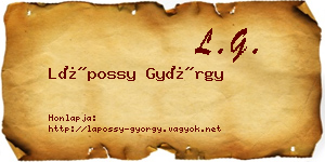 Lápossy György névjegykártya